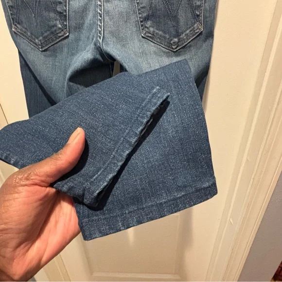 MOTHER The Looker Two Step Ankle Fray Jeans Skunk at the Tea Party sz 30 HEMMED - Picture 7 of 16